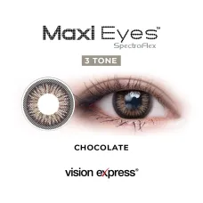 Maxi Eyes 3 Tone Natural Series Colored Contact Lenses (Chocolate, Ash Grey, Aquamarine)